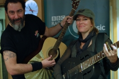 With Cerys Matthews after a live session on her BBC 6 Music show (Jan 2011)