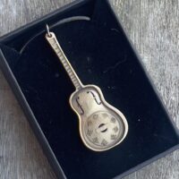 Solid brass reso guitar necklace