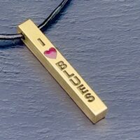 Solid brass Love Blues necklace