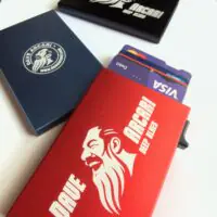 Slimline aluminium pop-up card wallet